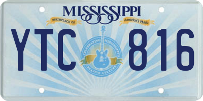 MS license plate YTC816