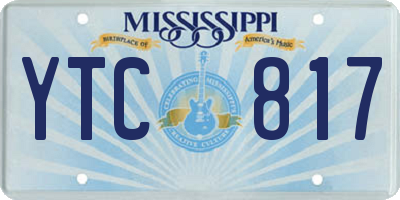 MS license plate YTC817