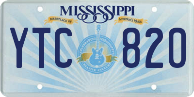 MS license plate YTC820