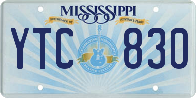 MS license plate YTC830