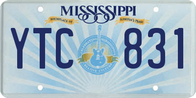 MS license plate YTC831