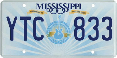 MS license plate YTC833