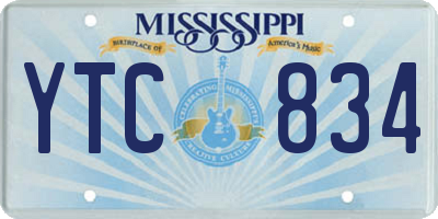 MS license plate YTC834
