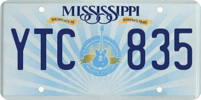 MS license plate YTC835