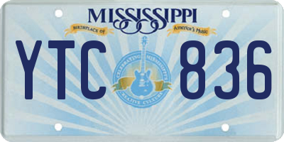 MS license plate YTC836