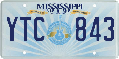 MS license plate YTC843