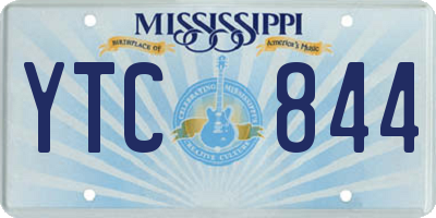 MS license plate YTC844