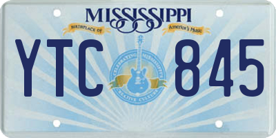 MS license plate YTC845