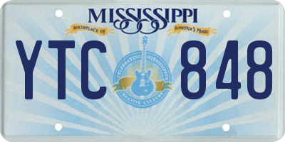 MS license plate YTC848