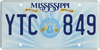 MS license plate YTC849