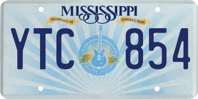 MS license plate YTC854