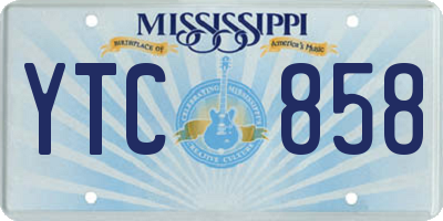 MS license plate YTC858