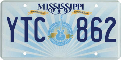 MS license plate YTC862