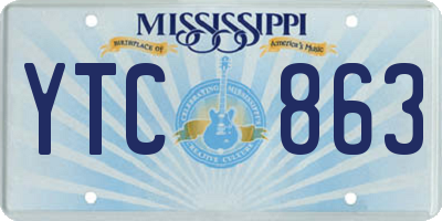 MS license plate YTC863