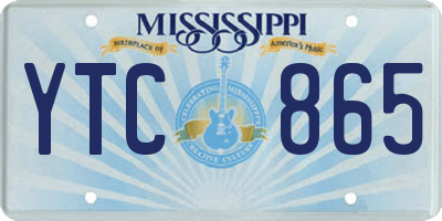MS license plate YTC865