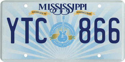 MS license plate YTC866