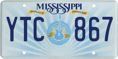 MS license plate YTC867