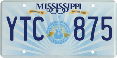MS license plate YTC875