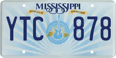 MS license plate YTC878