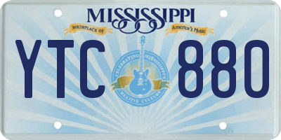 MS license plate YTC880