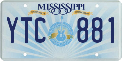 MS license plate YTC881