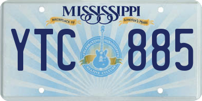 MS license plate YTC885