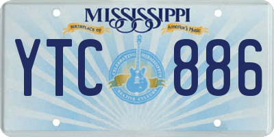 MS license plate YTC886