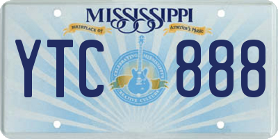 MS license plate YTC888