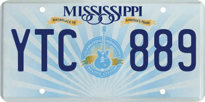 MS license plate YTC889