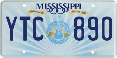 MS license plate YTC890