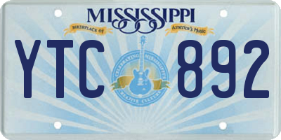 MS license plate YTC892