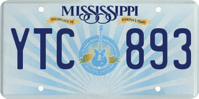MS license plate YTC893