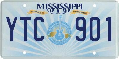 MS license plate YTC901
