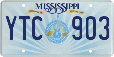 MS license plate YTC903