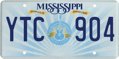 MS license plate YTC904