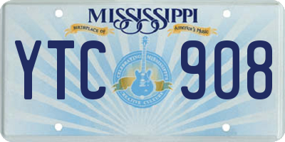 MS license plate YTC908