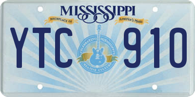 MS license plate YTC910