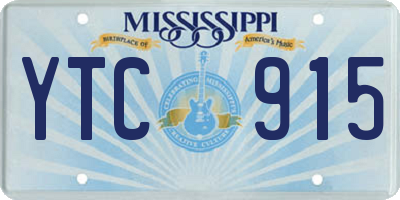 MS license plate YTC915
