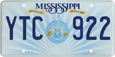 MS license plate YTC922