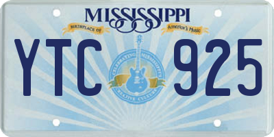 MS license plate YTC925