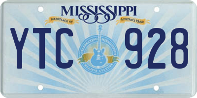 MS license plate YTC928