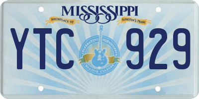 MS license plate YTC929