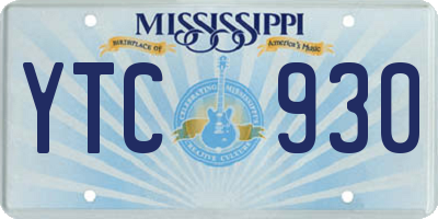 MS license plate YTC930