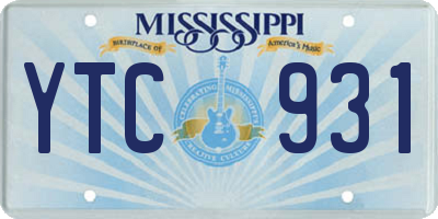 MS license plate YTC931