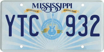 MS license plate YTC932