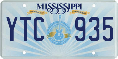 MS license plate YTC935