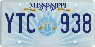 MS license plate YTC938