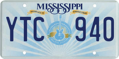 MS license plate YTC940