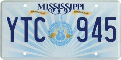 MS license plate YTC945
