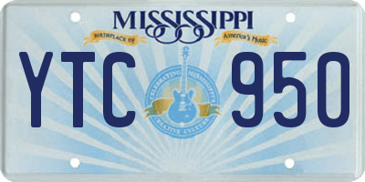 MS license plate YTC950